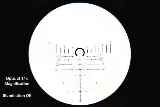 The first focal plane Primary Arms Scopes with Hud DMR reticle have consistent holdovers at 14x magnification